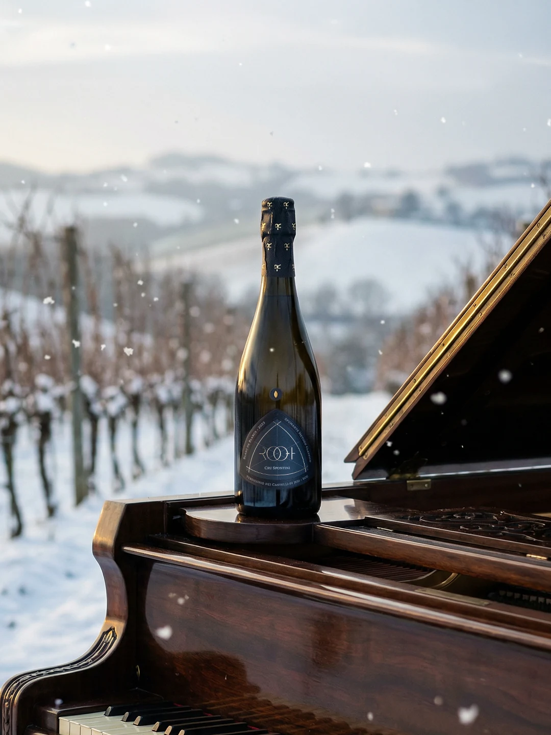 Cupola in the snow, on a piano